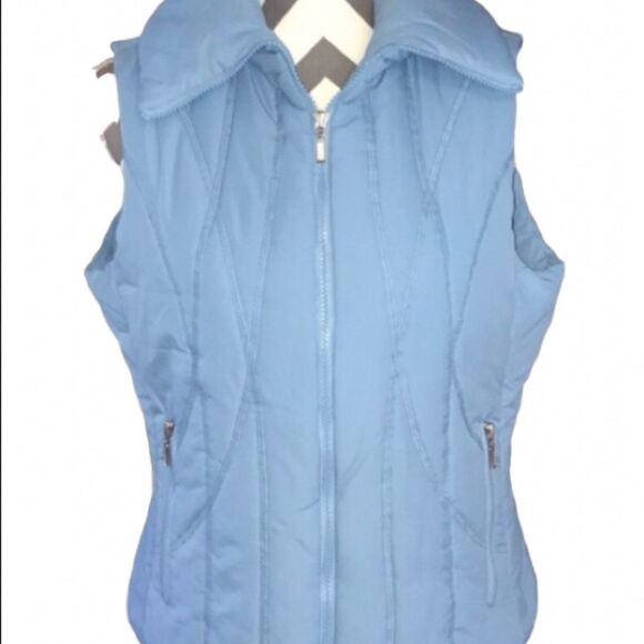 Tribal Blue Puffer Vest Size Small - Picture 1 of 6